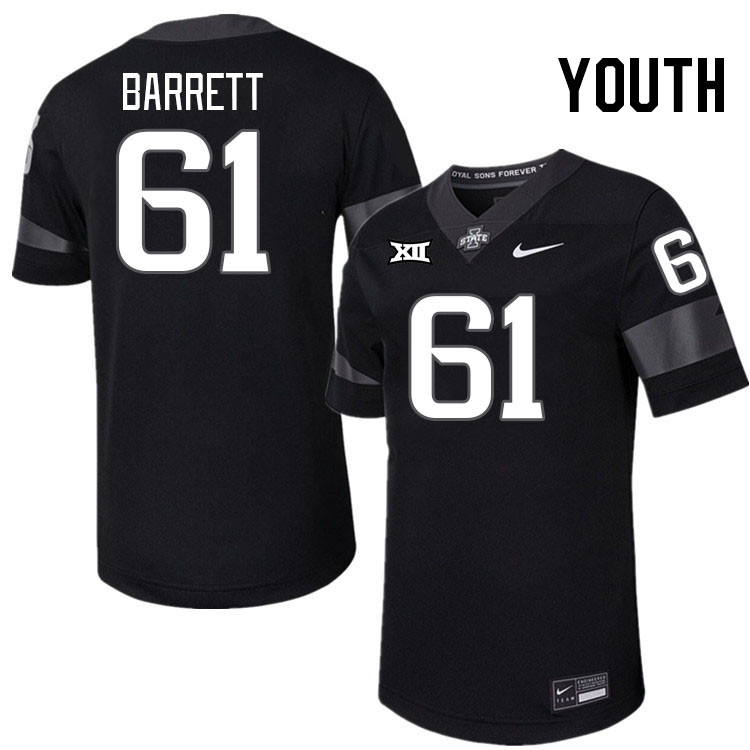 Youth #61 Dylan Barrett Iowa State Cyclones College Football Jerseys Stitched-Black